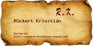 Rückert Krisztián névjegykártya